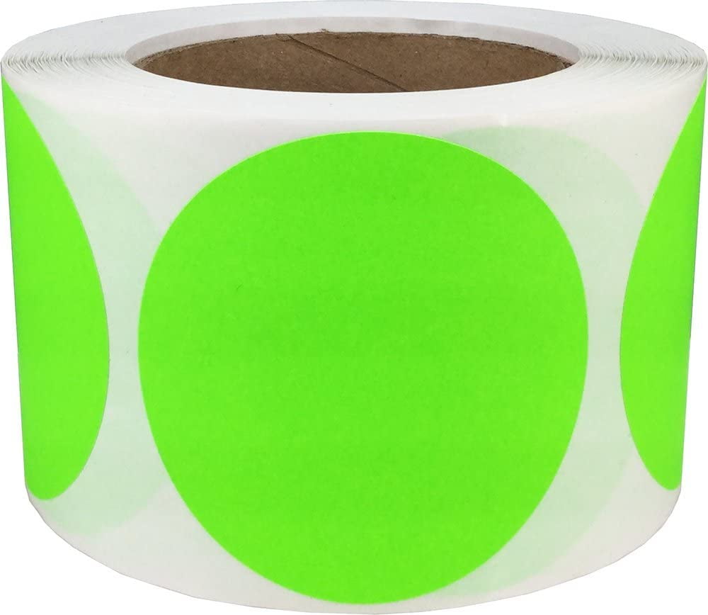 Fluorescent Green Color Coding Labels for Organizing Inventory 3 Inch