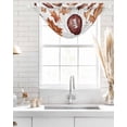 thumbnail image 4 of Waterfall Valances for Windows, Fall Maple Leaf Football Kitchen Sheer Valance Curtains, Autumn Farmhouse Vintage Rod Pocket Elegant Swag Valances for Living Room Bedroom, 47.2"x38.5", 2 Panel, 4 of 8