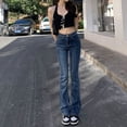 thumbnail image 2 of ZOENOVA-pantalones vaqueros acampanados de cintura baja para mujer, vaqueros holgados y cómodos, elásticos, a la moda, estilo novio, 2022, 2 of 4