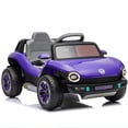 thumbnail image 5 of Xuanlur 12V Ride On Car for Kids, Licensed Volkswagen Beetle Ride on Toys with Remote Control, Electric Car for 3-5 Years Olds with Rear Cargo Storage, Music, Lights, 4-Wheel Suspension, Purple, 5 of 7