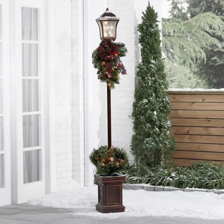 Holiday Time Pre Lit Victorian Lamp Post 6 Clear Lights