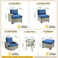 thumbnail image 3 of Vcatnet 8 Pieces Outdoor Patio Furniture Sectional Sofa Wicker Conversation Set with Swivel Glider Chairs for Porch,Backyard,Navy Blue, 3 of 8