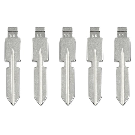 5pcs Metal Car Flip Remote Key Blanks – Silver Replacement Blades For Toyota Camry, Corolla, Rezi