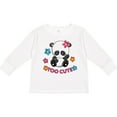 thumbnail image 3 of Inktastic Too Cute Baby Panda with Flowers Girls Long Sleeve Toddler T-Shirt, 3 of 5