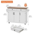 thumbnail image 6 of Kitchen Cart on Wheels with Spice & Towel Rack，2 Drawers for Storage, 6 of 6