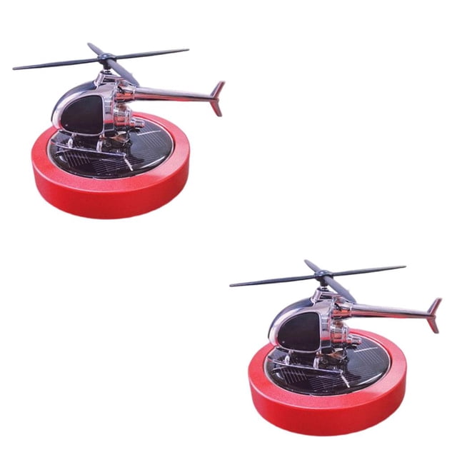 Scienceny Solar Car Air Freshener Car Perfume Helicopter Diffuser Model for Car Home Rojo 2piezas