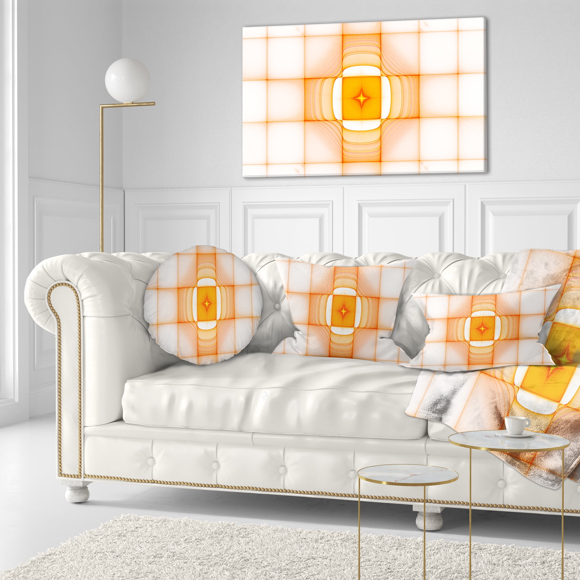 Designart Yellow Thermal Infrared Visor - Abstract Throw Pillow - 12x20