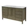 thumbnail image 4 of Horizon 60" Single Bathroom Vanity with Weathered Gray Cabinet and Quartz Top, 4 of 9