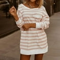 thumbnail image 2 of Women Long Sleeve Tops Plus Size Casual Loose Round Neck Striped Printed Sweatshirt Pullover Fitting Boho Tops Blouse,Orange,2XL, 2 of 5