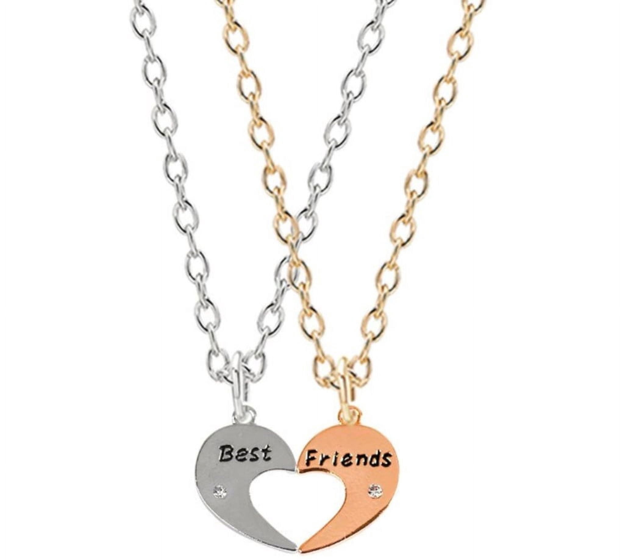 BFF Friendship Necklace Set For 3 Best Friends - Stainless Steel Doughnut Pendant Necklaces For Girls