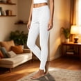 thumbnail image 4 of Horkkom Elastic Waist Pants for Women Straight Leg Fleece Lined Comfy Pants Thick Warm Winter Pants with Pockets, S-2XL, 4 of 7