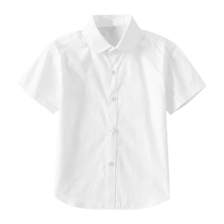 Boys' Button Down Shirts White Dress Shirt For Boys Graduation Shirts  Uniform Shirts 10-11 Years Summer&nbsp;Clothes - Walmart.com