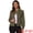 Green, variant on Women's Classic Stand Collar Denim Jacket L Green