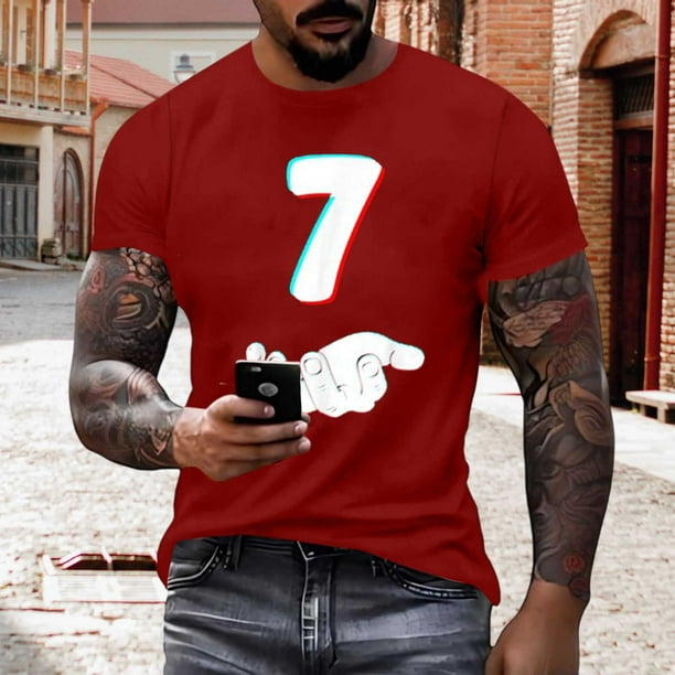 Tops para hombre, blusas y camisas de manga corta con cuello redondo para hombre, jersey informal con cuello redondo estampado para hombre, pantalones cortos deportivos para fitness, blusa de poliéste