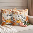 thumbnail image 2 of Thanksgiving Pillow Covers 2 Pack Gnome Pumpkin Maple Leaf Pillowcase Waterproof Outdoor Throw Pillow Cover for Patio Garden Square Cushion 18”x18”, 2 of 9