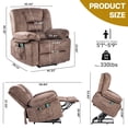 thumbnail image 5 of Power Lift Recliner Chair for Elderly, HSUNNS Massage and Heat Function Reclining Chair with Remote Control, Side Pockets, Velvet Upholstered Living Room Chair Single Sofa, Gray, 5 of 10