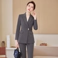 thumbnail image 4 of Chaqueta de traje azul marino para mujer, temperamento de otoño e invierno, ropa formal de gerente de anfitrión, ropa de trabajo, diosa fan, traje profesional, 4 of 6
