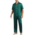 thumbnail image 4 of INSPIRE CHIC Satin Pajamas Set for Men's 2 Pieces Sleepwear Sleepshirt Sleep Pants Casual Loungwear, 4 of 6