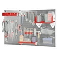 thumbnail image 2 of 4ft Metal Pegboard Standard Tool Storage Kit - Galvanized Metallic Toolboard & Red Accessories, 2 of 8