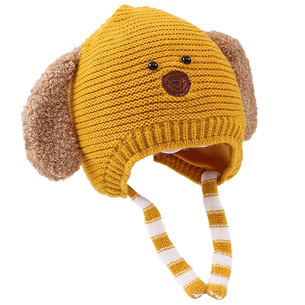 Gorro de lana para niños de otoño e invierno, lindo y súper lindo, gorro cálido con protección para las orejas para niños