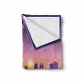 thumbnail image 2 of Kansas City Soft Flannel Fleece Throw Blanket, Downtown Missouri Cityscape of Historical Art Deco Buildings and Reflection, Cozy Plush for Indoor and Outdoor Use, 50" x 60", Multicolor, by Ambesonne, 2 of 6
