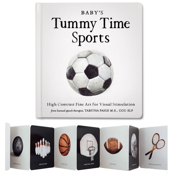 Pre-Owned Tabitha Paige Children's Book Baby's Tummy Time Sports: High-Contrast Fine Art for Visual Stimulation, (Board Book)