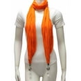 thumbnail image 3 of Orange Long Crinkled Jewelry Scarf With Bauble Tips, 3 of 3