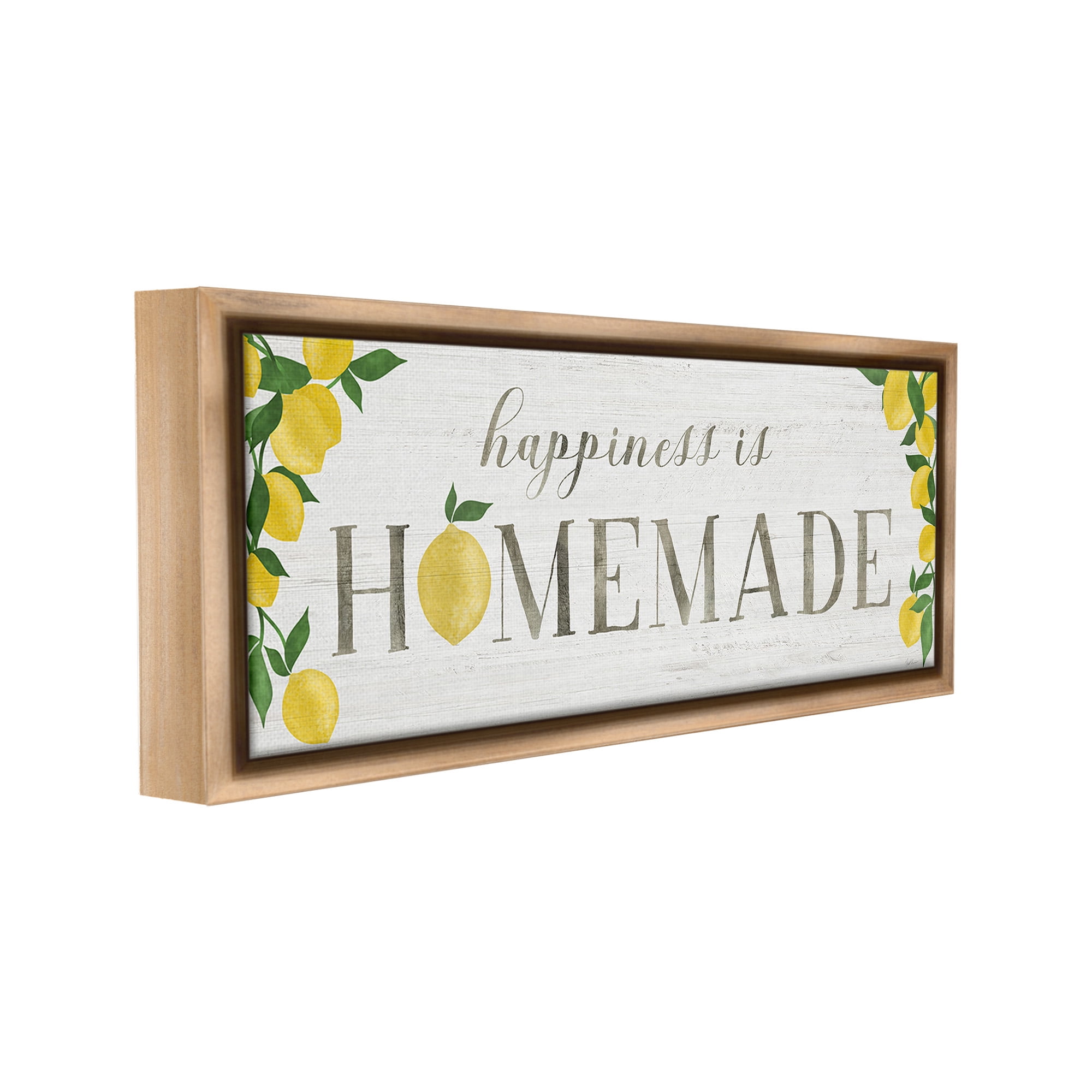 Stupell Industries Happiness Is Homemade Food & Beverage Painting Brown Floater Framed Canvas Art Print Wall Art, 31 x 14