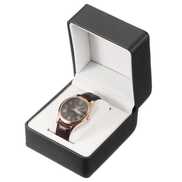 Estuche de viaje para reloj, caja de almacenamiento de reloj de cuero PU, soporte para un reloj, organizador, rollo de reloj portátil para hombres y mujeres, regalo de cumpleaños y aniversario, negro