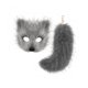 thumbnail image 4 of Máscara y cola de Therian, máscara de gato para cosplay para mujeres y niñas, máscara de media cara para fiesta Gris oscuro, 4 of 8
