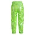 thumbnail image 2 of TSSOE Kids Hip Hop Street Pants Shiny Metallic Jazz Trousers Boys Girls Sparkly Cargo Sweatpants Fluorescent Green 130, 2 of 7