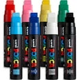 thumbnail image 1 of POSCA PC-17K Paint Marker Pen - 15mm Chisel Nib - Pack of 8 Colors, 1 of 5