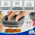 thumbnail image 5 of MR.Siga 4 Pack Airtight Food Storage Container Set, BPA Free Kitchen Pantry Organization Canisters with One-handed Leak Proof Lids, 1L / 33.8oz, Medium, Gray, 5 of 8