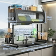 thumbnail image 3 of Leadrop Over the Sink Dish Drainer Drying Rack 3 Tier Over Sink Dish Rack with Cover Kitchen Sink Shelf Organized Height Adjustable Dish Rack for Dishes, Glasses, Bowls, and Cutlery, 3 of 8