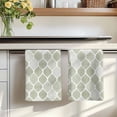 thumbnail image 7 of Sage Green Geometric Kitchen Towels Set of 1, Moroccan Chic Abstract Plaid Art Absorbent Dish Towels for Kitchen, Microfiber Hand Towel, Quick Drying Tea Towel for Cleaning Decorative Dishcloths, 7 of 7