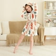 thumbnail image 3 of FORMRS Niños Bathrobe Unisex Hooded Robe Soft Plush Pajamas Sleepwear, Size 2-3T, Red Autumn Leaves, 3 of 7