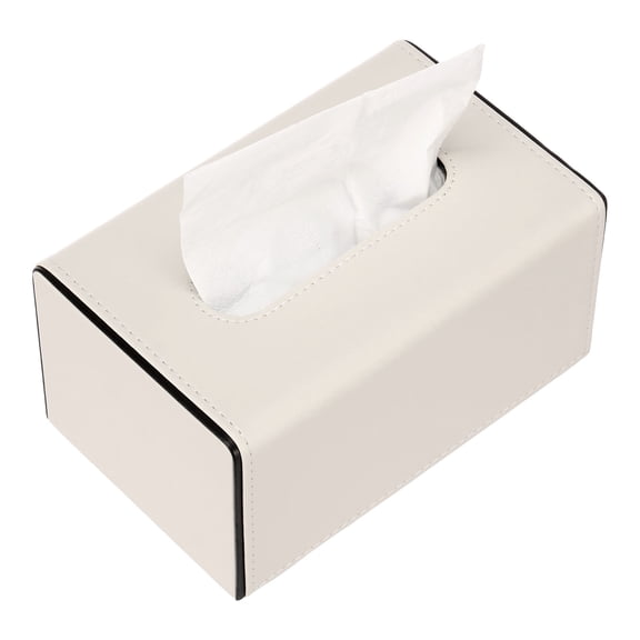 Tissue Box Cover, PU Leather Rectangular Tissue Box Holder with Magnetic Bottom Cover for Facial Tissues/Napkins, Office & Living Room Decor Box