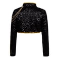 thumbnail image 2 of Aislor Girls Sequin Dance Tops Sparkly Popular Singer Crop Jacket Performance Stage Short Coat Black 14, 2 of 7