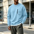 thumbnail image 6 of Oversized Sweatshirts for Men Crewneck Long Sleeve Zip Pocket Pullover Loose Fit Casual Everyday Fall Winter Tops, 6 of 8