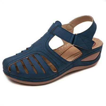 

Womens Wedge Sandals Soft Hollow Closed Toe Shoes Summer Platform Shoes Sandals