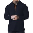 thumbnail image 2 of Rggeeun Men's Polo Shirts Male Casual Solid Color Zipper Lapel Long Sleeve Polo Shirts Top Classic Collared Golf Shirts Mens Shirts, 2 of 5