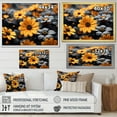 thumbnail image 4 of Designart "Sunny Marigold Photography Yellow and Grey Flowers" Floral Floater Framed Wall Art Print, 4 of 7