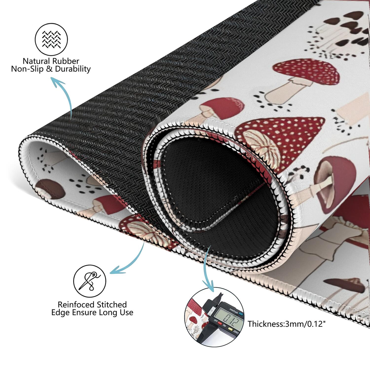 31.5 Inch Botanical Plants Mahjong Playing Mat Constructed from High Quality Rubber with Anti-Slip Properties and Noise Reduction Features for Card Games Board Games