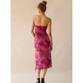 thumbnail image 3 of Cenuakty Women Floral Mesh Dress Summer Backless Strapless Split Party Dress for Cocktail Beach Streetwear Aesthetic Clothes, 3 of 5
