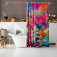 thumbnail image 4 of White Lily Pink Gerbera Sunflower Shower Curtains Spring Bathroom Curtains Watercolor Plant Leaves with Floral Bathroom Decor Waterproof Fabric Shower Curtain Set with Hooks 72"x72", 4 of 6
