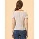 thumbnail image 3 of Blusa Campesina Allegra K Cuello Cuadrado Encaje Floral Albaricoque L, 3 of 5