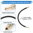 thumbnail image 3 of 1 juego de extensión de válvula de llanta de cobre de 180 grados con adaptador de inflado de llanta de plástico flexible de 350 mm para automóvil, motocicleta, RV, camión, bicicleta, 3 of 6
