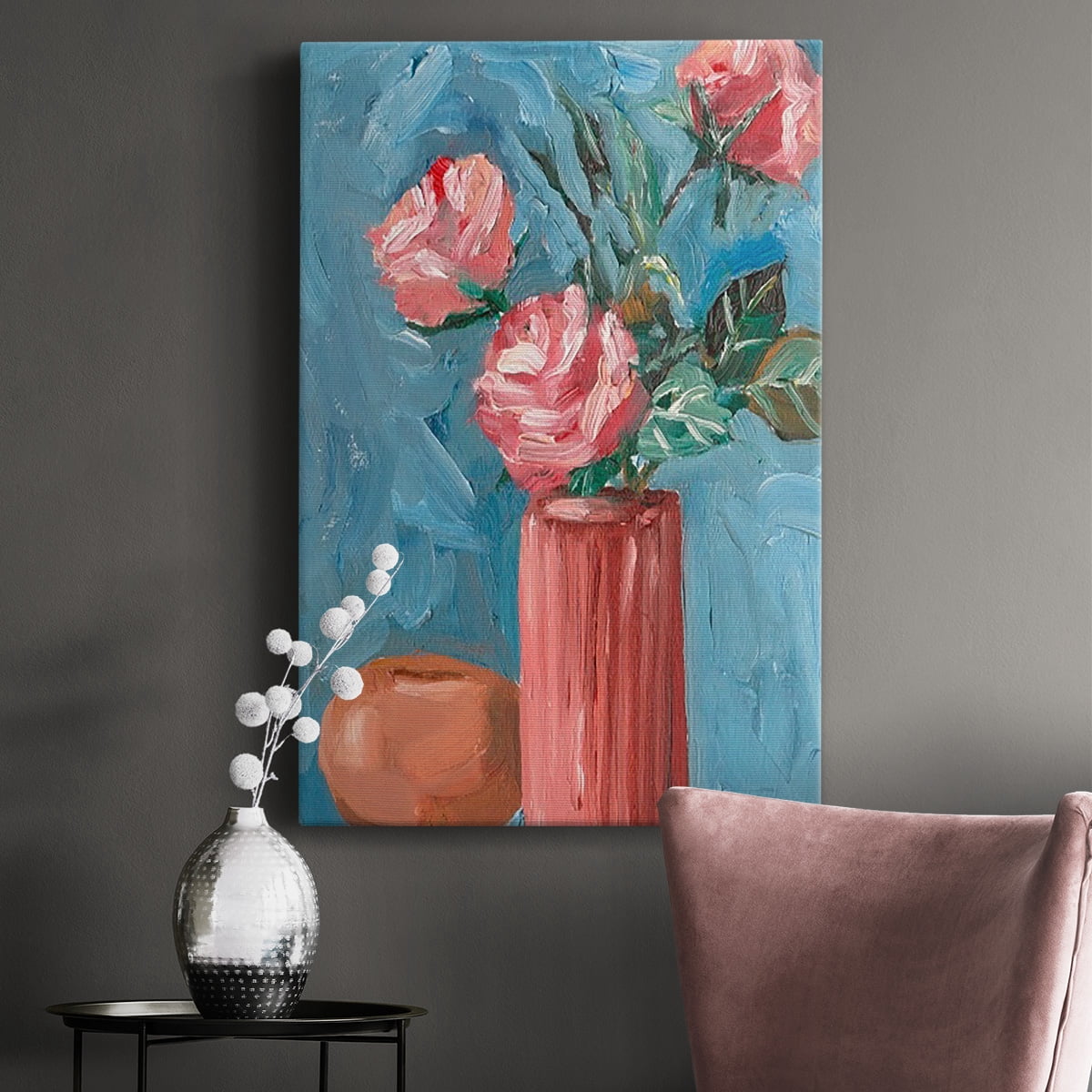 Rosa Blooms II Premium Gallery Wrapped Canvas - Ready to Hang
