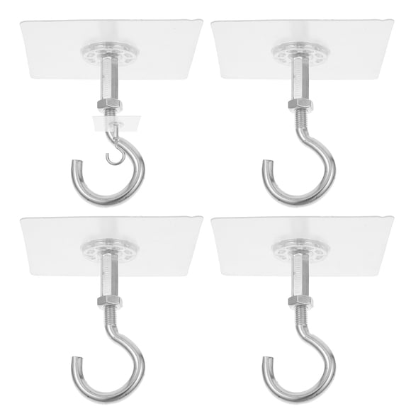 KAKOWELY Ceiling Hooks 4pcs Self Adhesive Ceiling Hooks Hanging Plants No Drill Heavy Duty Wall Outdoor Wind Chimes Lanterns3.94"X3.94"X3.82"