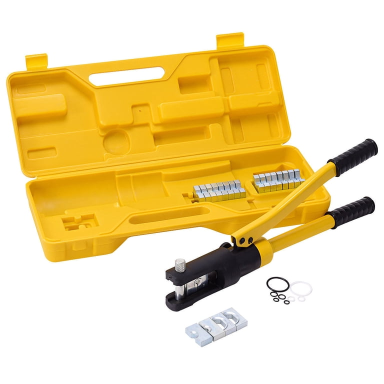 New 16 Ton Hydraulic Wire Crimper – Battery Cable Lug Terminal Crimping Tool Kit With 11 Dies & Heavy-Duty Carry Case